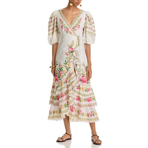 FARM Rio Dresses & Skirts - FARM Rio Palm Dream Midi Wrap Dress, NWT 🇧🇷